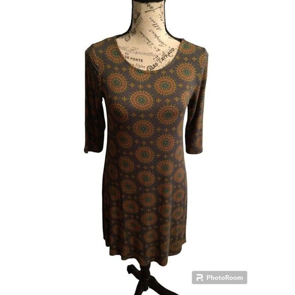 Natural life 3/4 sleeve dress Xs Green Boho Cottagecore Feminine - Picture 1 of 8